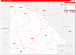 Lac-Qui-Parle Red Line<br>Wall Map